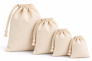 100% Cotton Muslin Storage Bags – Single Drawstring