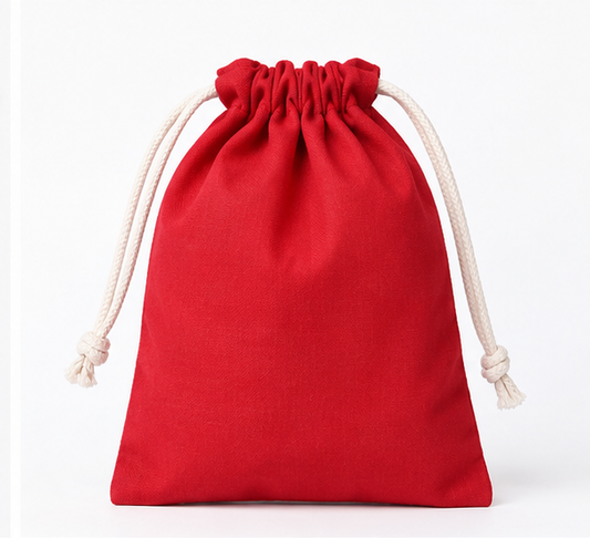 Premium Poly Cotton Red Double Drawstring Bags – Reusable Pouches