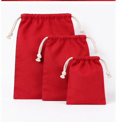 Premium Poly Cotton Red Double Drawstring Bags – Reusable Pouches