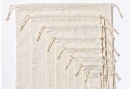 Premium Soft Cotton Muslin Storage Bags – Double Drawstring